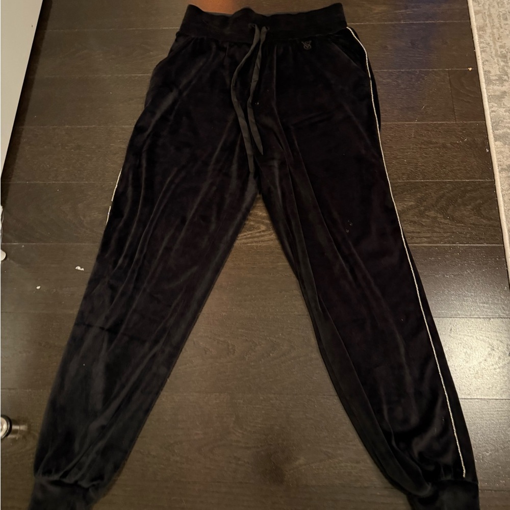 Victoria's Secret Black Velvet Joggers